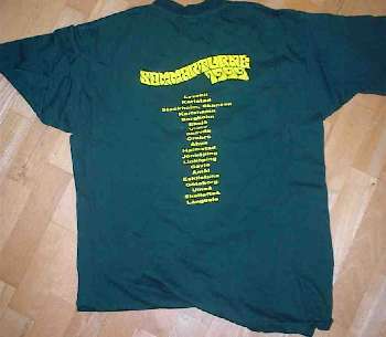 T-tröja grön bak sommarturnén 1999