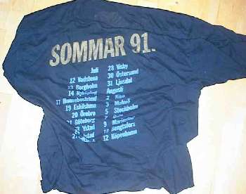 T-tröja svart bak Sommarturnén 1991